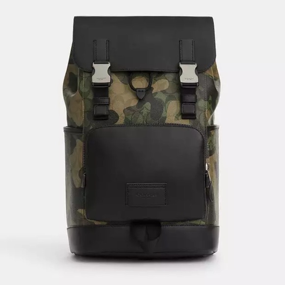 Track Backpack In Signature Canvas With Camo Print - Picture 3 of 5
